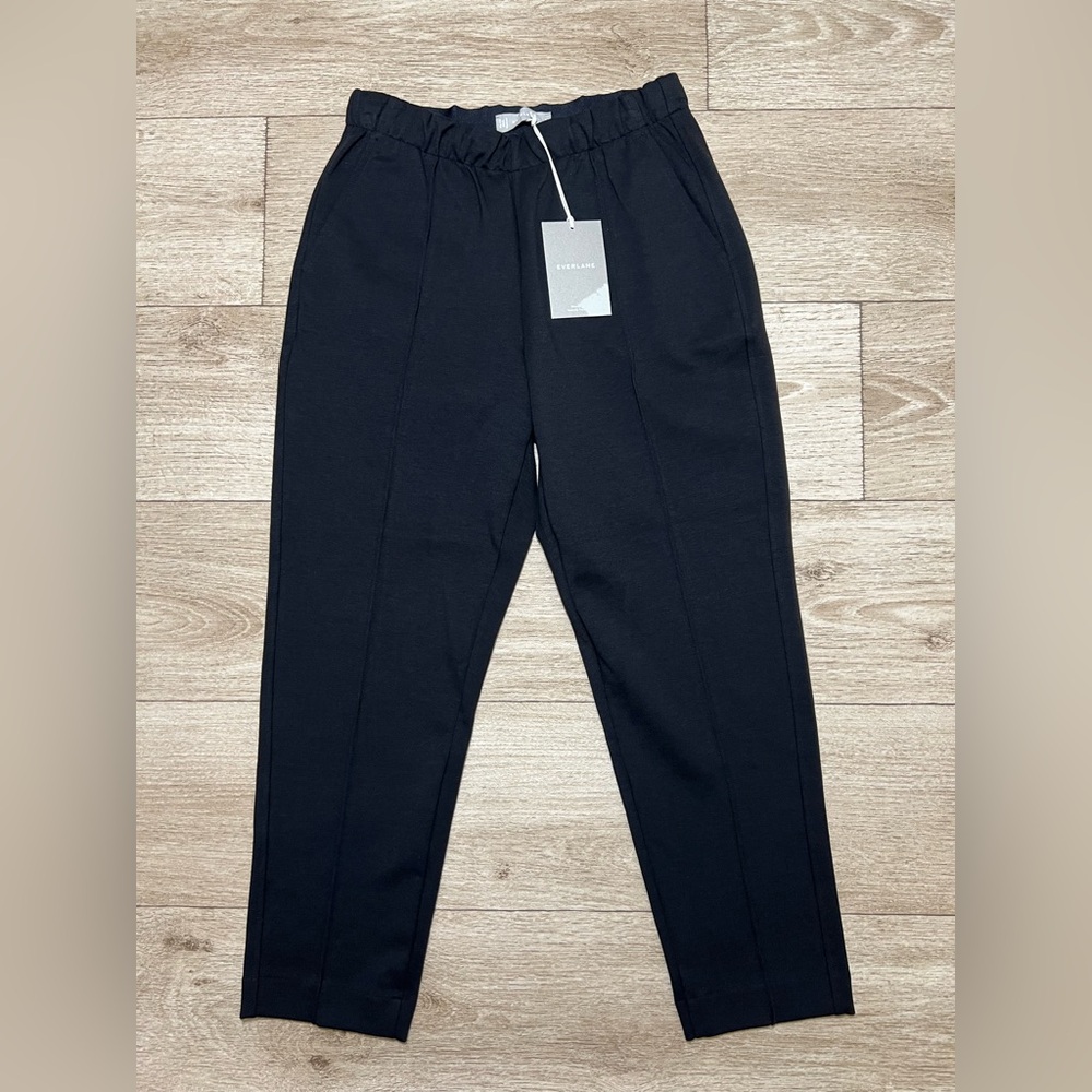 Everlane Womens The Dream Pant Small Black Knit Pull On Taper Slim Fit Ankle